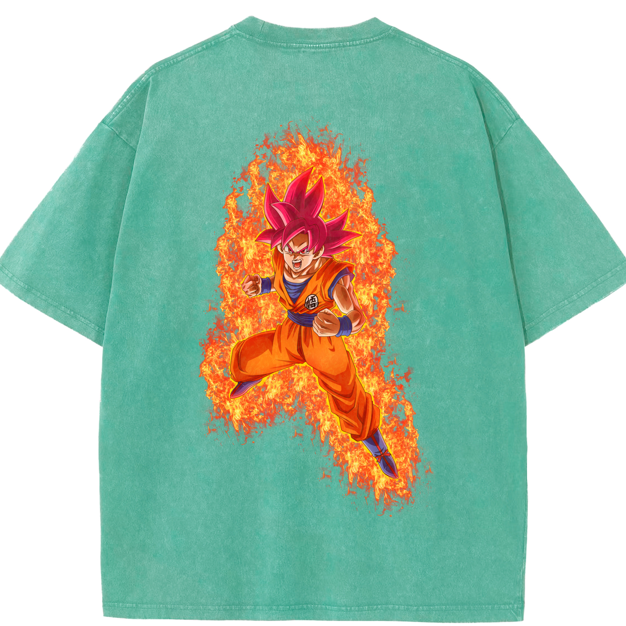 （画像用） ドラゴンボール 孫悟空（そん ごくう）Son Goku カカロット DRAGON BALL Kakarotto 綿100% ヴィンテージ風 半袖Tシャツ（背面プリント）